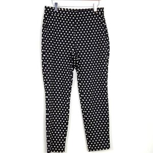 Michael Michael Kors Black/White Polka Dot Stretch Pocket Ankle Pants Size M